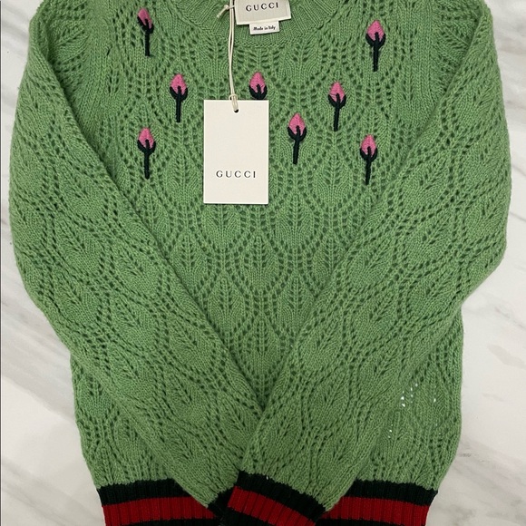 NWT Green Gucci Girls wool and cashmere sweater - Picture 2 of 5